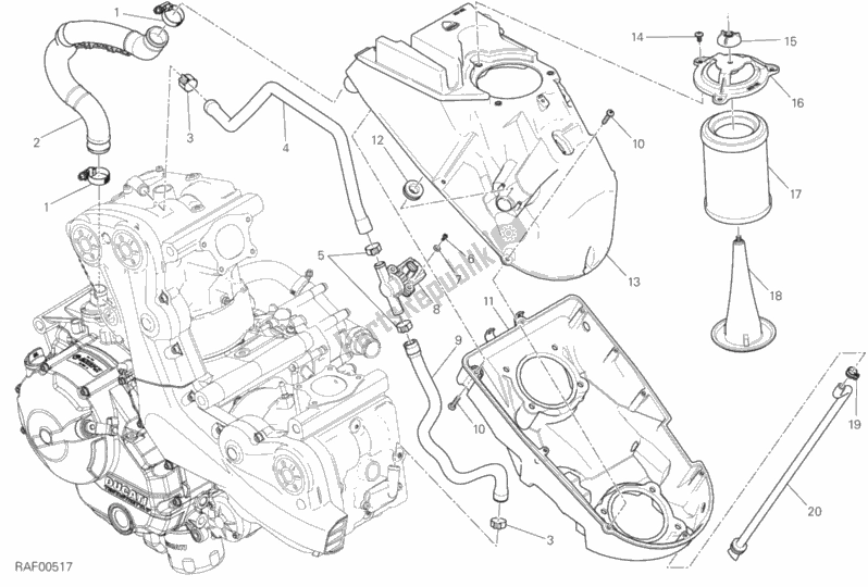 Todas las partes para Toma De Aire - Respiradero De Aceite de Ducati Monster 821 Stripes 2015